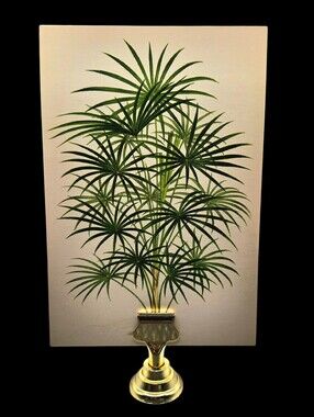 "5/$40" Revsible Tulip/Palm Tree 2x 4x6 Picture Cards W/Gold Cardholder Decor